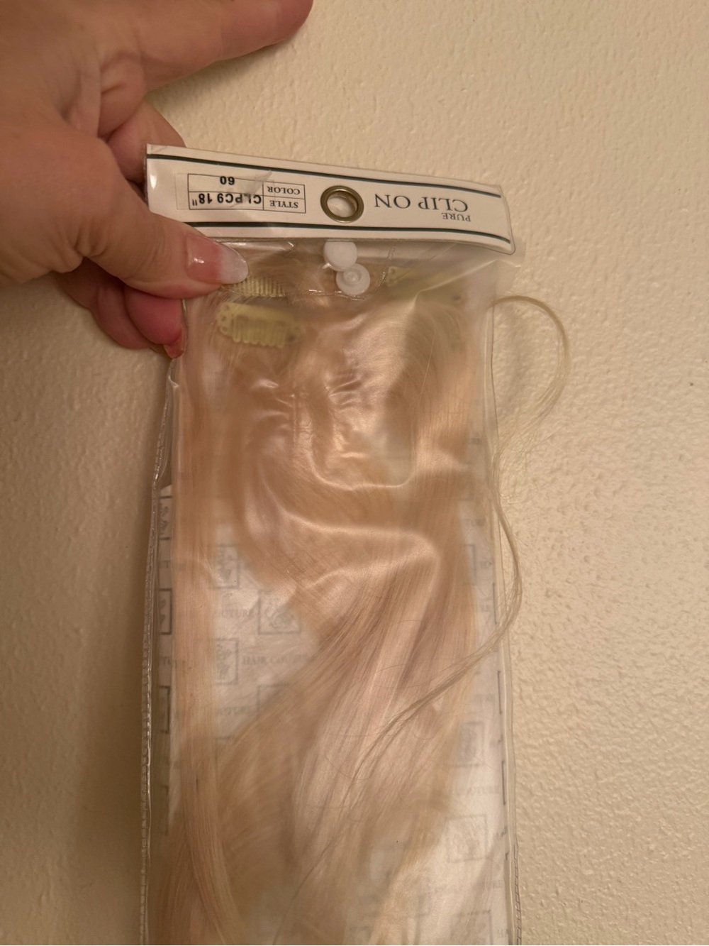 Pur Clip-On Hair Extension in Light Blonde 100% human remy hair